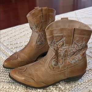 Brown Western Ankle Boots